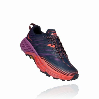 Hoka One One SPEEDGOAT 4 Női Vegán Cipő Sötétkék Piros Lila | mcH1Yu4g